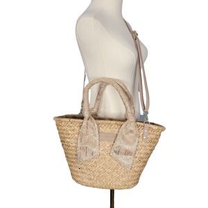 Le Voyage en Panier Felington Camel Print Scarf Handle Tote Crossbody Strap